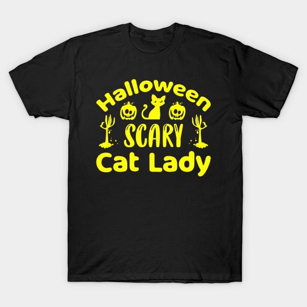 Scary Cat Lady - T-Shirt T-Shirt by Lebihanto